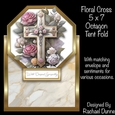 Floral Cross 5 x 7 Octagon Tent Card