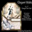 Elegant Waltz 5 x 7 Octagon Tent Card