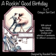 A Rockin Good Birthday! 5 x 7 Octagon Tent Card