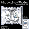 Blue Lovebirds Wedding Concertina Card