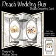 Peach Wedding Bus Concertina Card