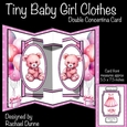 Tiny Baby Girl Clothes Double Concertina Card