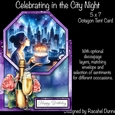Celebrating in the City Night 5 x 7 Octagon Tent Card
