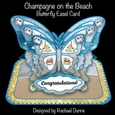 Champagne on the Beach Butterfly Easel Card