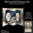 Black and Gold Christmas Cats Double Concertina Pop-Out