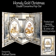 Homely Gold Christmas Double Concertina Pop-out
