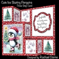 Cute Ice Skating Penguins Three Step Decoupage Mini Kit