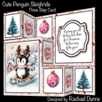 Cute Penguin Sleighride Three Step Decoupage Mini Kit