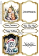 Gold Christmas Cats Four Gold Frames