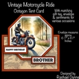 Vintage Motorcycle Ride Octagon Tent Card