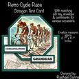 Retro Cycle Race Octagon Tent Card