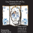 Cosy Girl With Dog Gatefold Popout Card