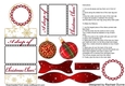 Red Christmas Wine Label with bow - Chrismas Cheer