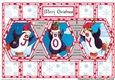 Christmas Penguin Joy with Blue Snowflakes
