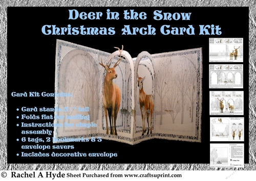 Deer in the Snow Christmas Arch Card Kit