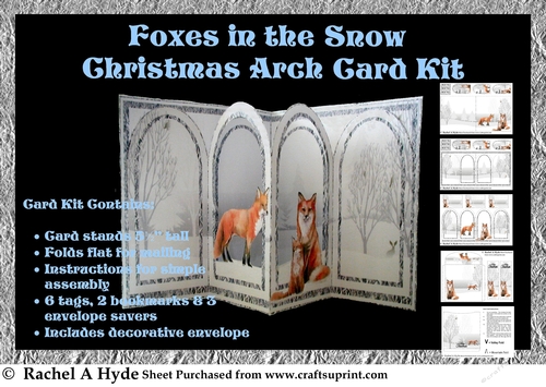 Foxes in the Snow Christmas Arch Card Kit