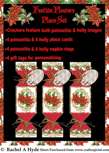 Festive Flowers Christmas Place Set