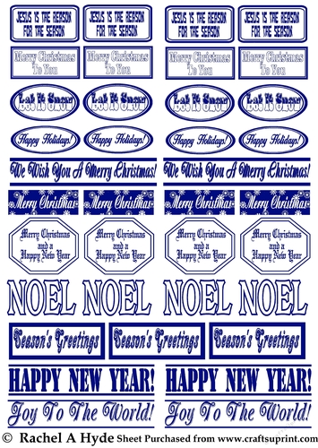 Christmas Labels - Royal Blue