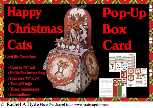 Happy Christmas Cats Pop Up Box Card