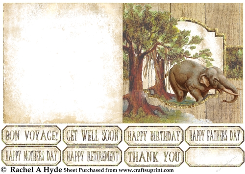 African Wildlife Elephant Card Sheet