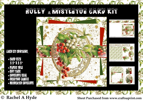 Naughty Or Nice - Holly & Mistletoe 3D Card Kit