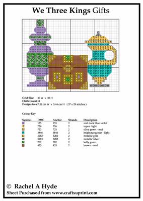 We Three Kings Gifts Cross Stitch Card
