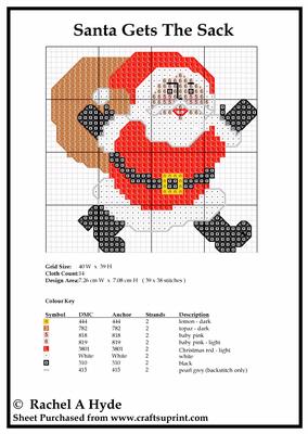 Santa Gets the Sack Cross Stitch Card
