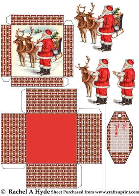 Santa with Reindeer Box