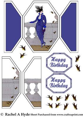Afternoon Dress 1914 Octagon Card