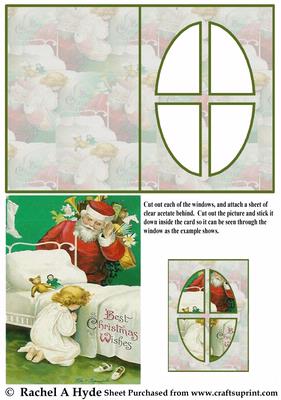 Santa & Praying Child Window Card