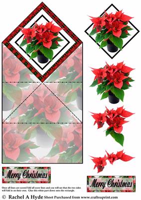 Poinsettia Diamond Fold Card