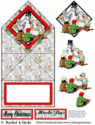 Let's Build a Snowman Diamond Fold Card