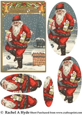 Santa with Parcels Pyramage Card