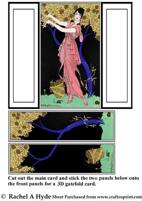 Orchard Evening Dress 1914 Gatefold Card