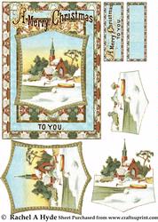 Church in the Snow Paper Tole Card