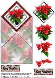 Poinsettia Diamond Fold Card