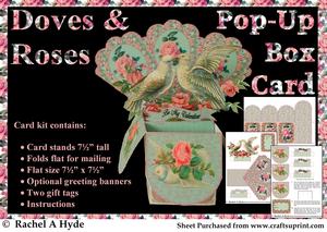 Doves & Roses Pop Up Box Card