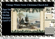 Vintage Christmas Church Winter Scene Kit