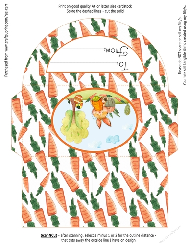 1016 Easter Bunny Money Wallet Envelope