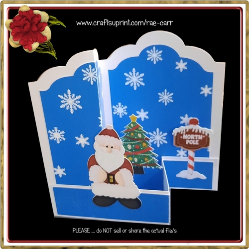 2304 Christmas Santa ZFold Card  MULTIPLE MACHINE FORMATS