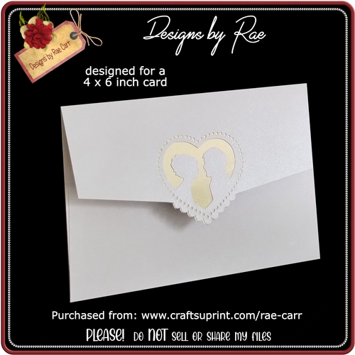 2432 Envelope Wedding Anniversary Engagement Love Cut Out  *Multiple Machine Formats*