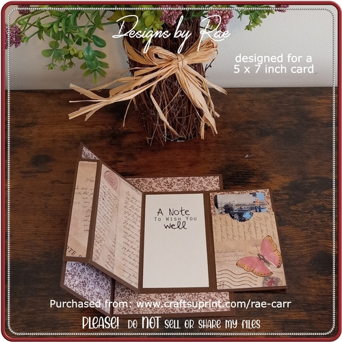 2436 Unique Folded Card for Many Occasions Hidden Pocket for Gift Card or Message*Multiple Machine Formats*