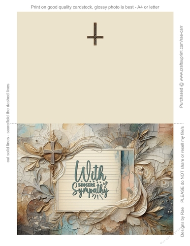2406 Horizontal Sympathy Card With Sincere Sympathy 
