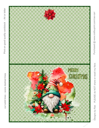 2414 Christmas Gnome and Tree Card