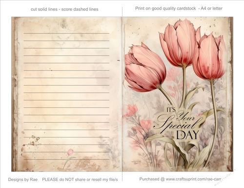 2416 Thinking Of You Tulips Card