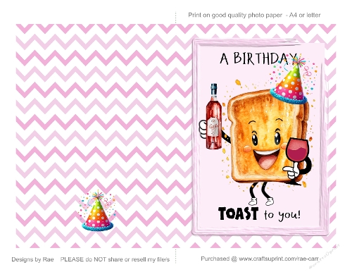 PS2504 A Toast for Your Birthday Card