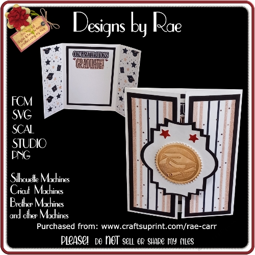 2532 Graduation Gatefold | Card Multiple Machine File Formats