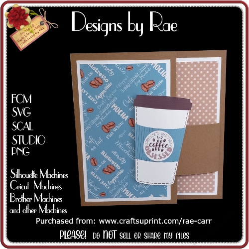 2540 Coffee To Go Cup Shaped Card | Multiple Machine Formats|