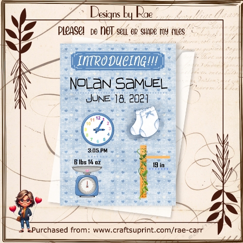 PS 2512 Baby Announcement PNG & Printable Sheet