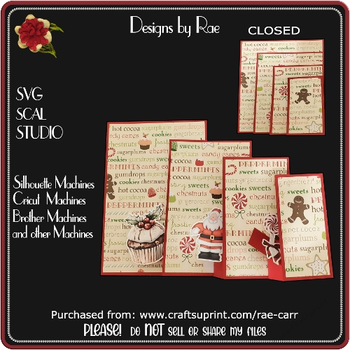 2650 Christmas Triple Slider Pop Out Card | Multiple Machine Formats